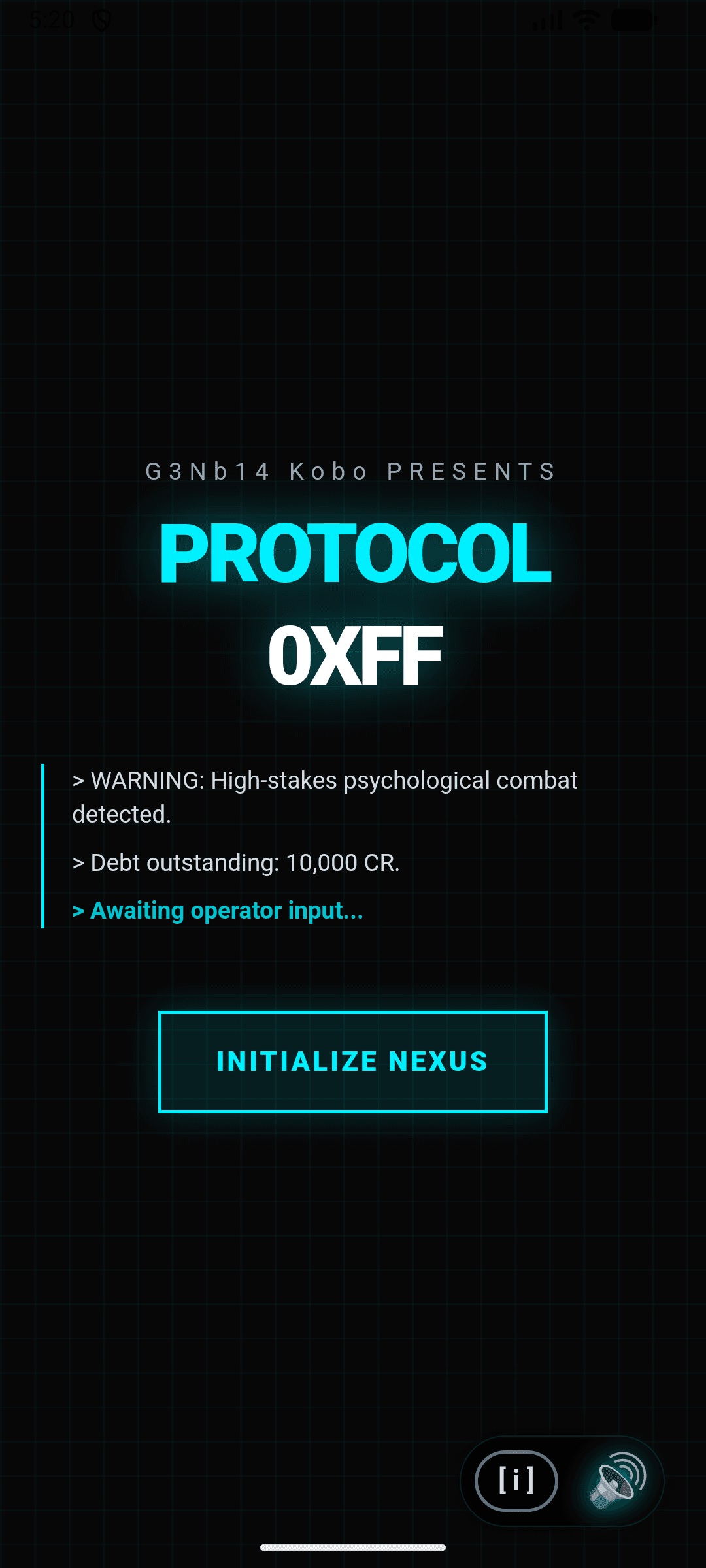 Protocol 0xFF Screen 1